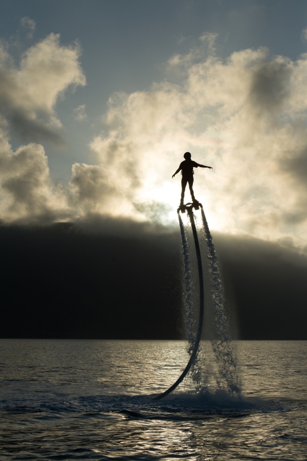 Rise above it all with Flyboard Cairns - Ironman meets King Neptune. Picture courtesy of Flyboard Cairns